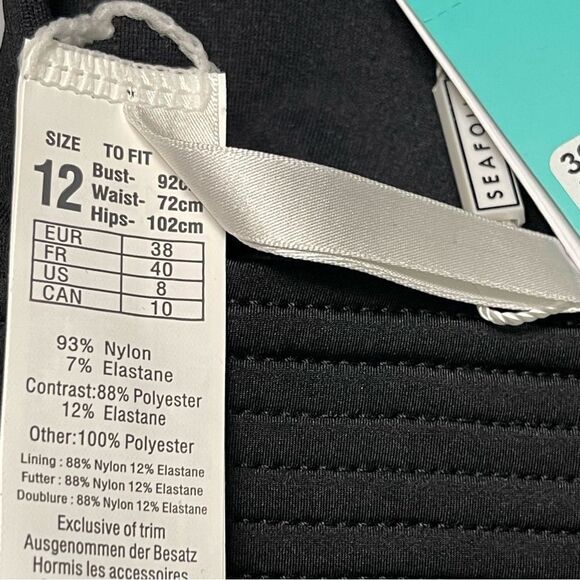 NWT SEAFOLLY Quilted Fixed Tri Bikini Swim Top 8 - Picture 8 of 9